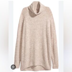 H&M KNIT TURTLENECK OVERSIZED SWEATER Beige Melange